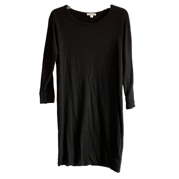 James Perse Raglan Sweatshirt Dress Long Sleeve Size 3 Large Black - Picture 1 of 11